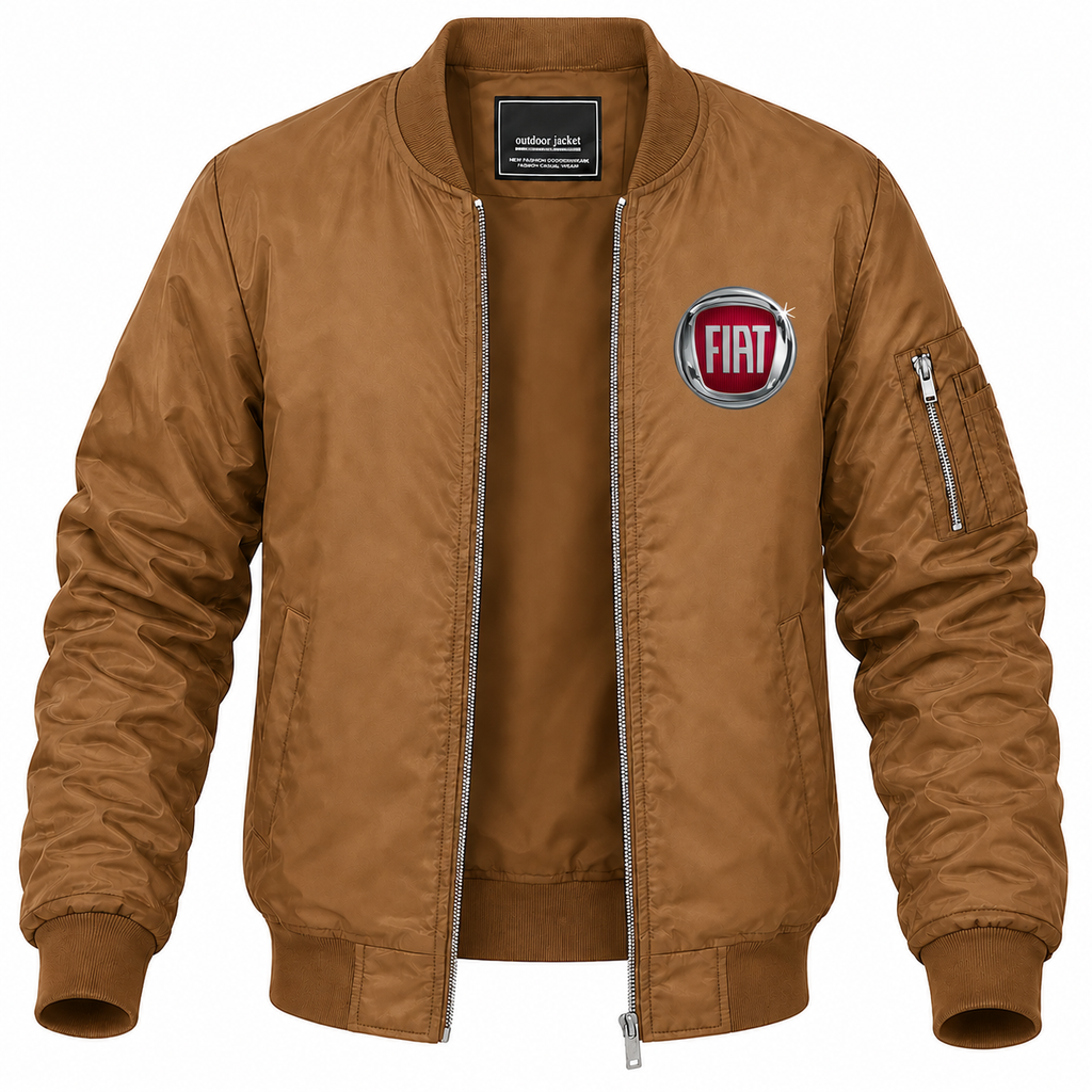 Fiat bomber-zip Brown front left-chest heat transfer