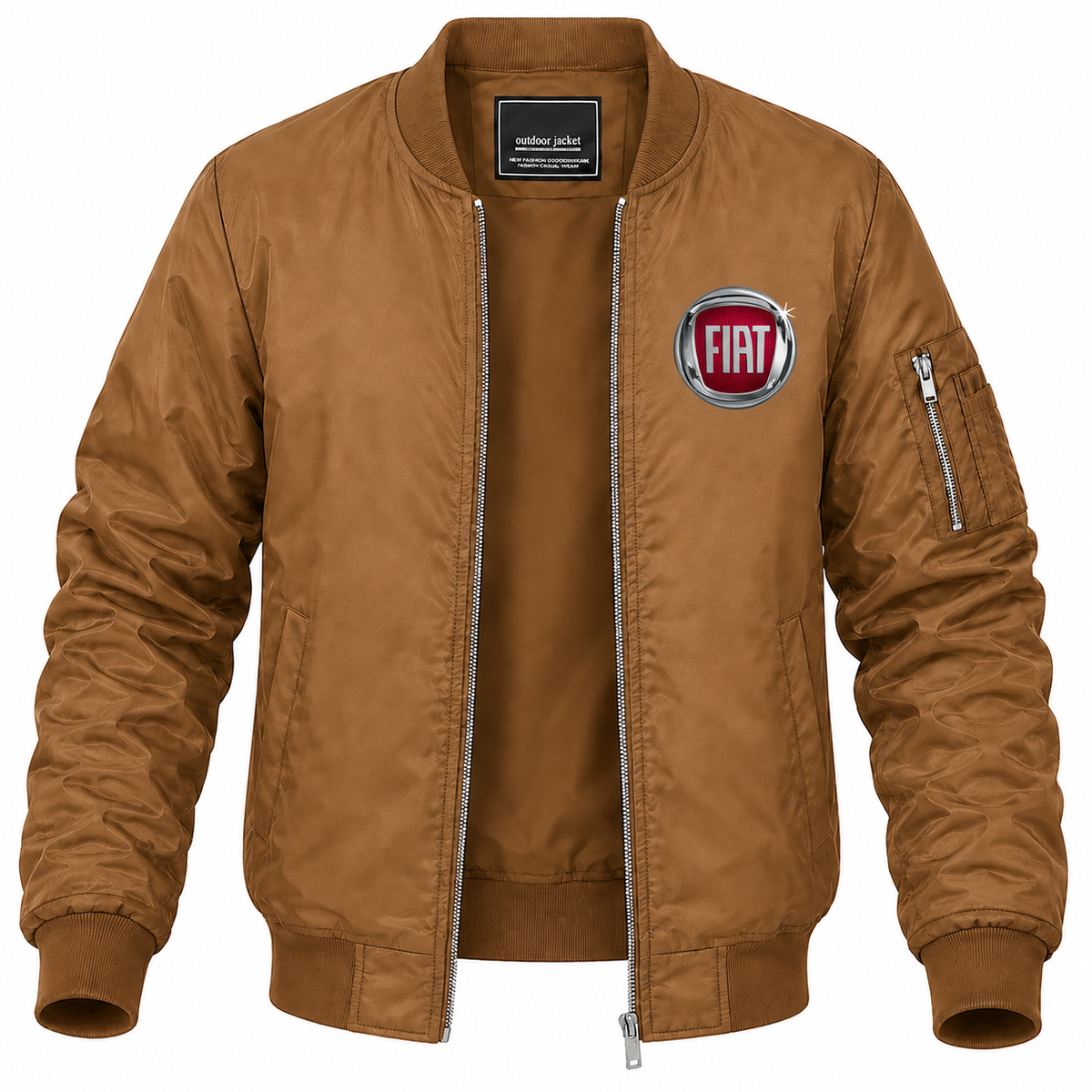 Fiat bomber-zip Brown front left-chest heat transfer