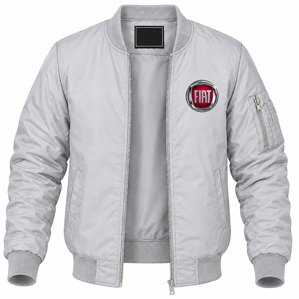Fiat bomber-zip Grey front left-chest heat transfer
