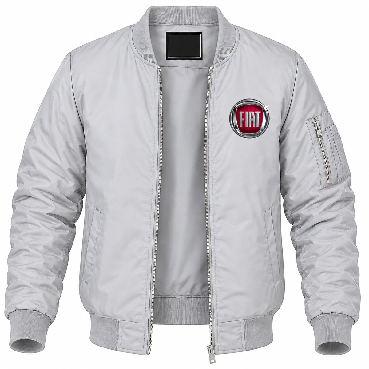 Fiat bomber-zip Grey front left-chest heat transfer