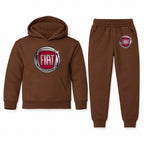 Fiat youth hoodie jogger set, Brown, Youth Large ages 10–12