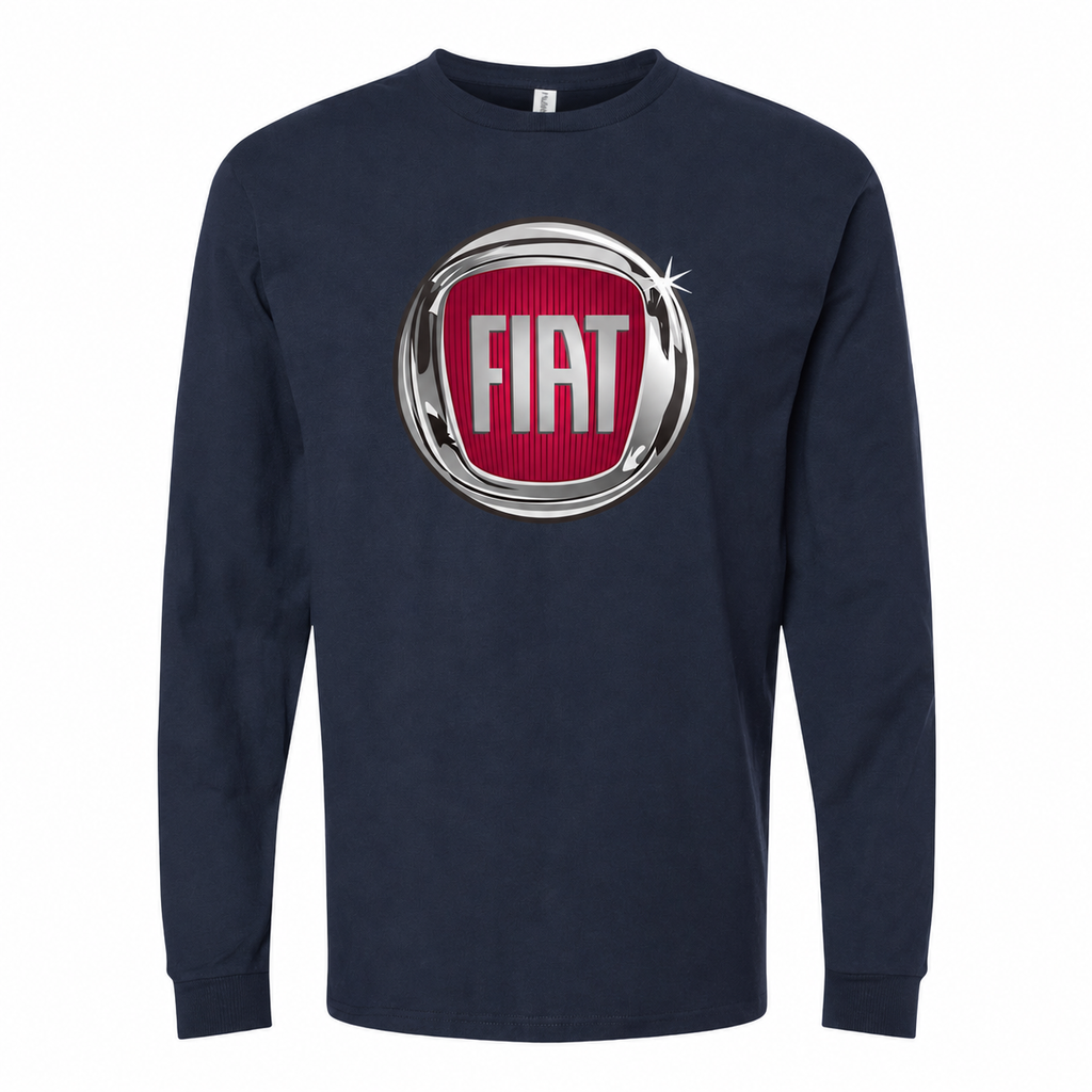 Men's Fiat cotton long sleeve T-shirt Navy front