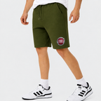 Fiat fleece shorts Army Green front logo near left hem