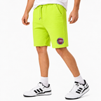Fiat fleece shorts Lime Green front logo near left hem