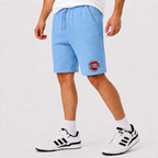 Fiat fleece shorts Sky Blue front logo near left hem
