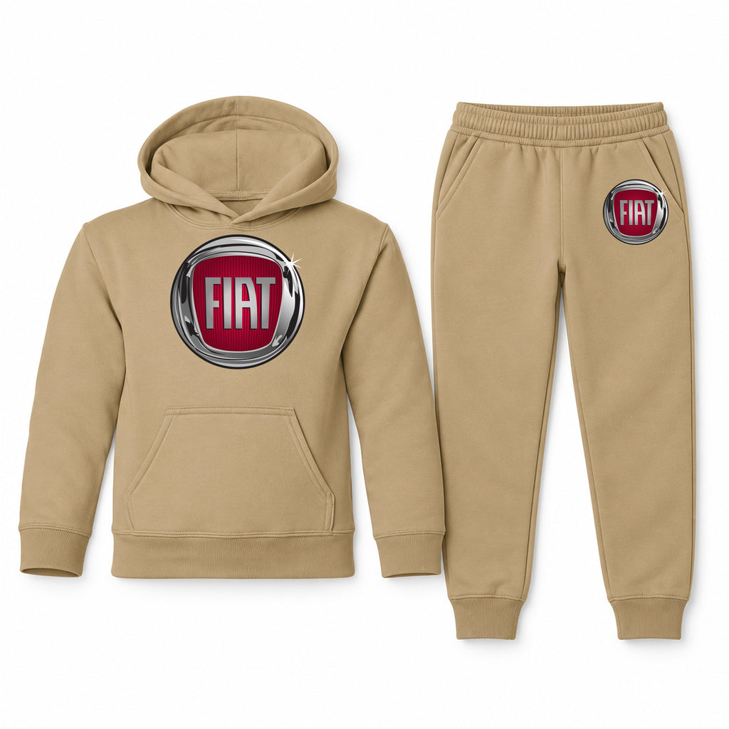 Fiat youth hoodie jogger set, Khaki, Youth Large ages 10–12