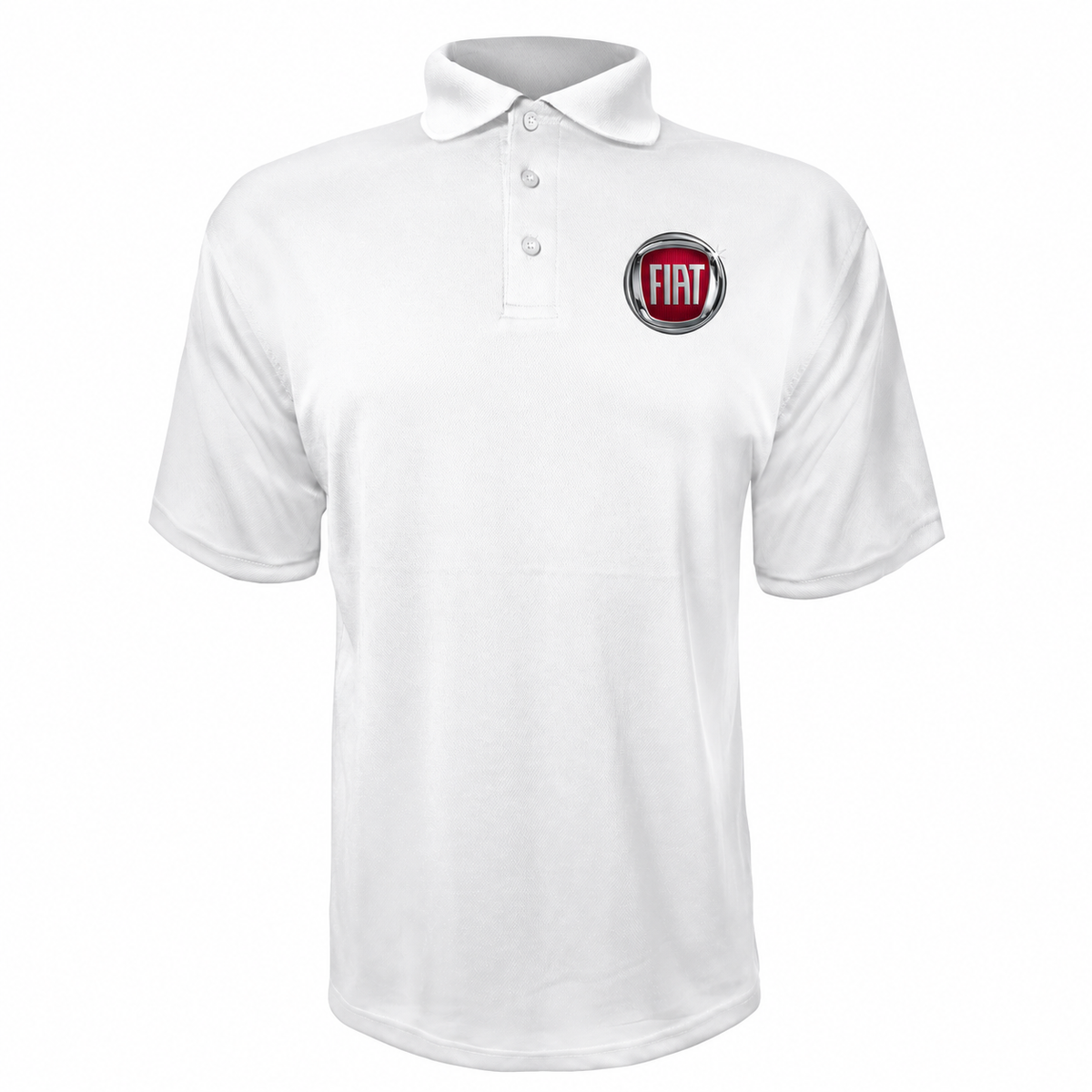 Fiat polyester polo — White — source logo on left chest