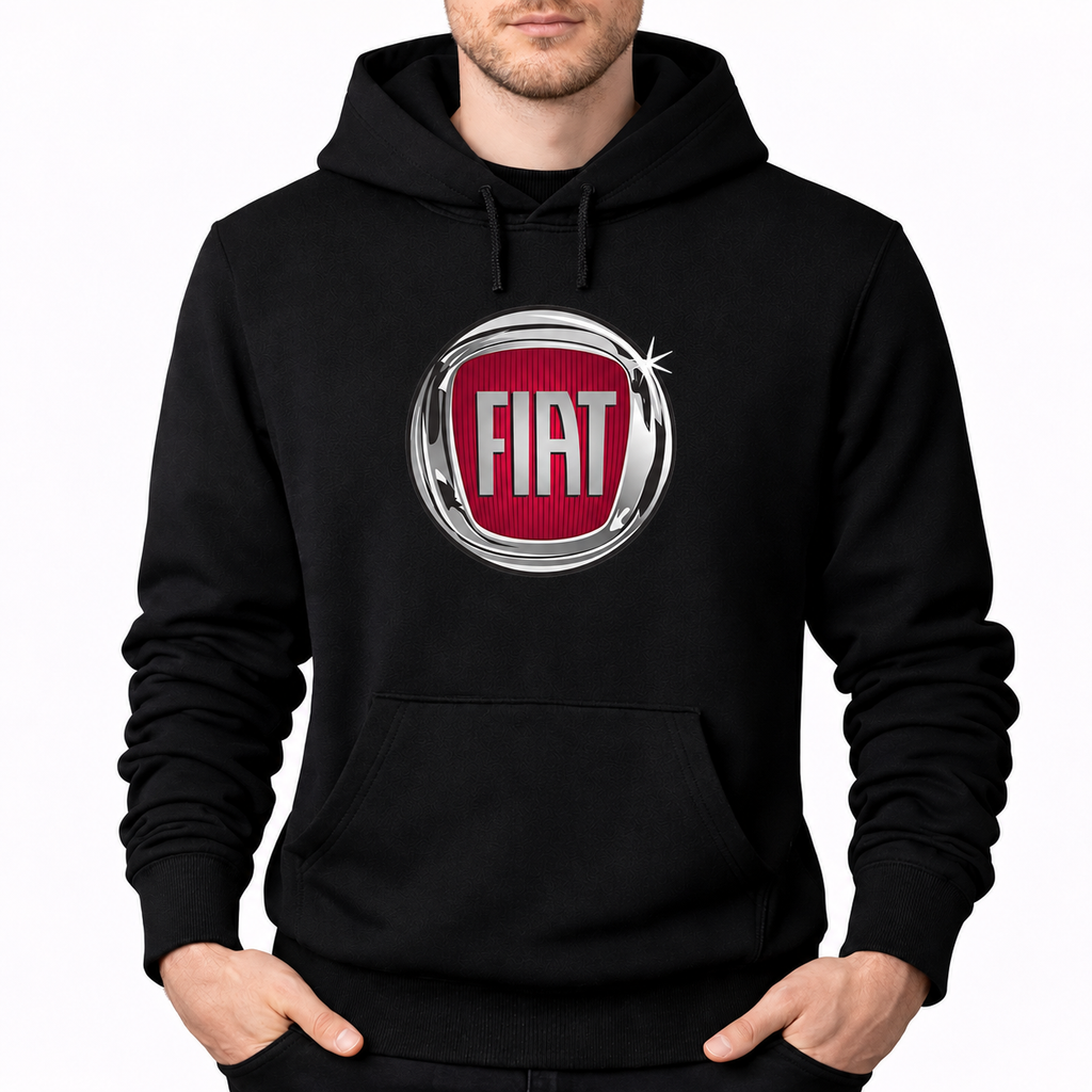 Fiat Black pullover hoodie front main