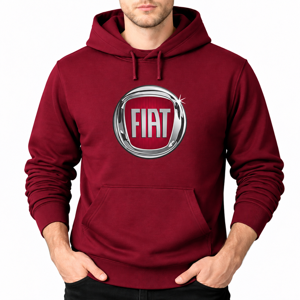 Fiat Burgundy pullover hoodie front main