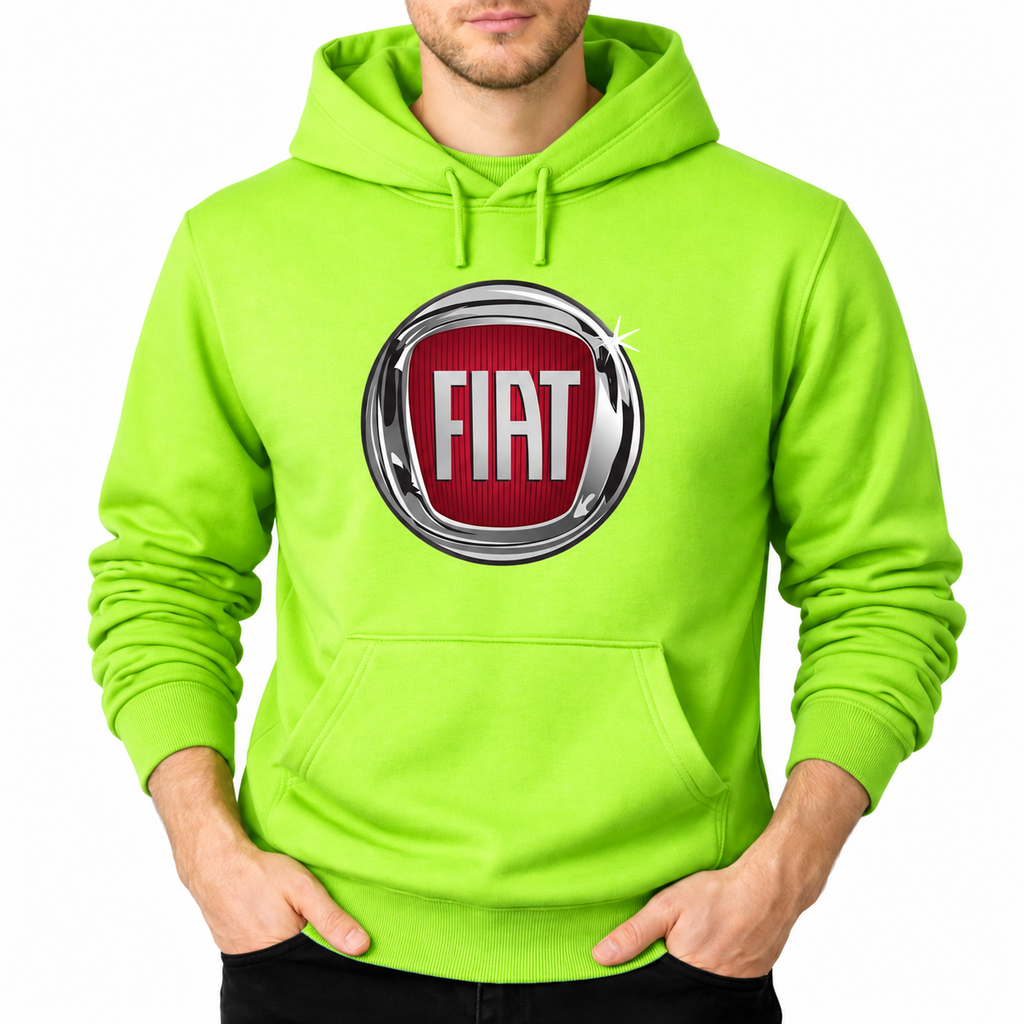 Fiat Lime Green pullover hoodie front main