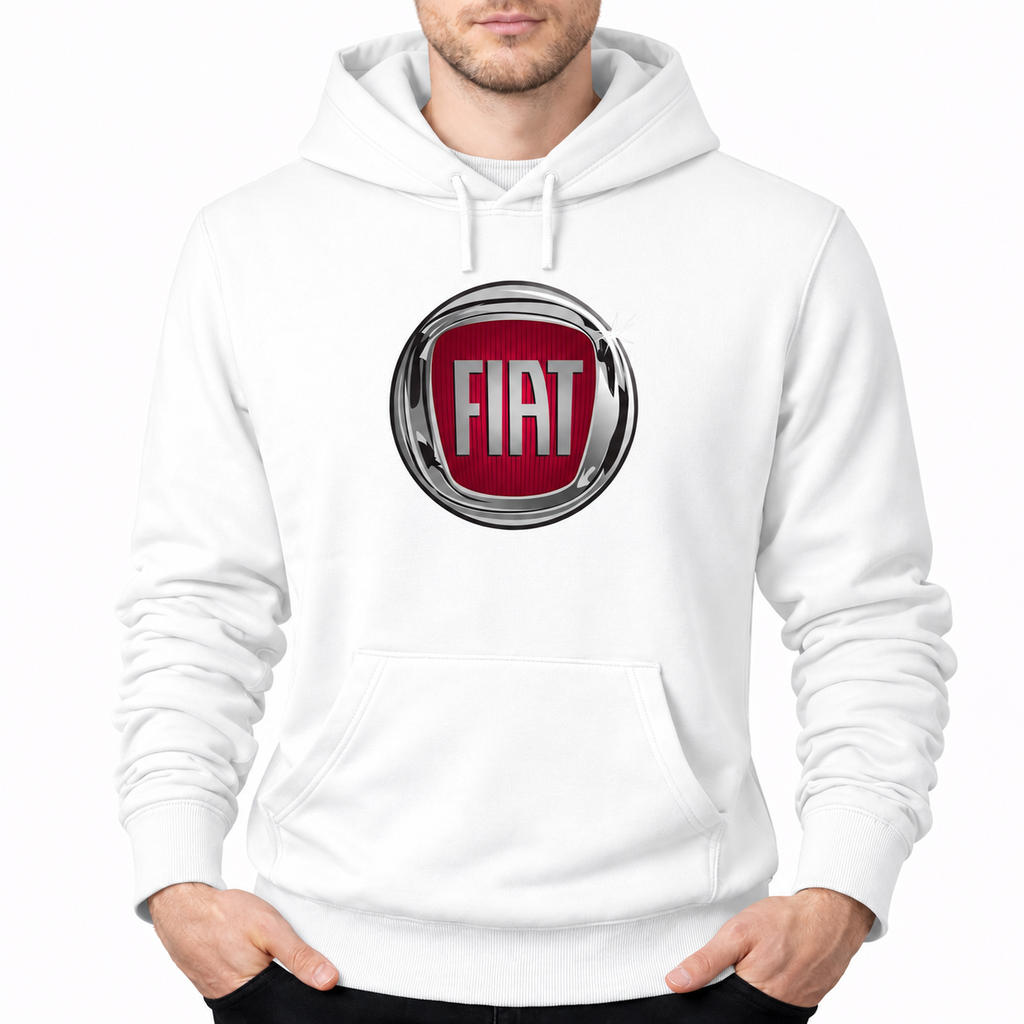 Fiat White pullover hoodie front main