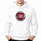 Fiat White pullover hoodie front main