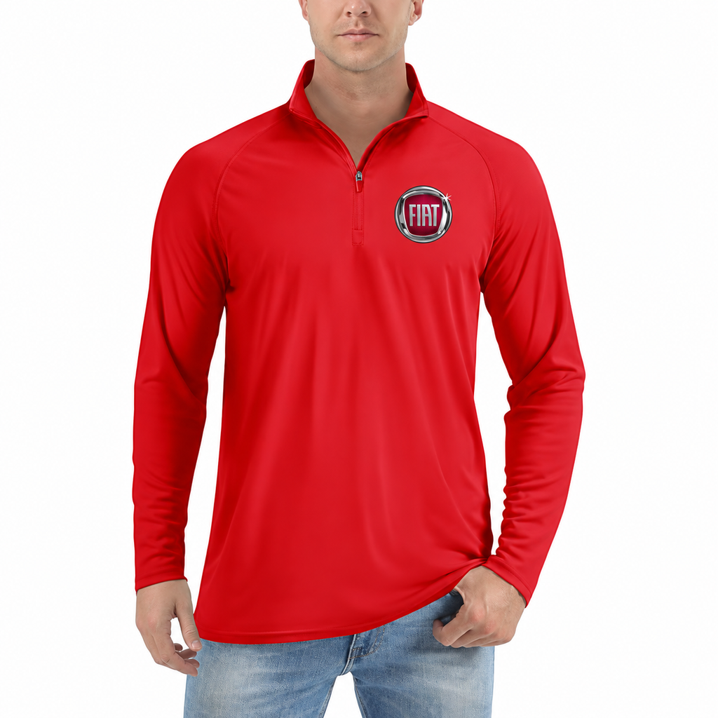 Fiat quarter-zip Red front left-chest heat transfer