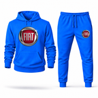 Fiat hoodie joggers set Azure front centered chest and left thigh heat transfer