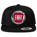 Fiat snapback Black front centered heat transfer