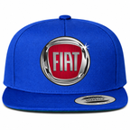 Fiat snapback Blue front centered heat transfer