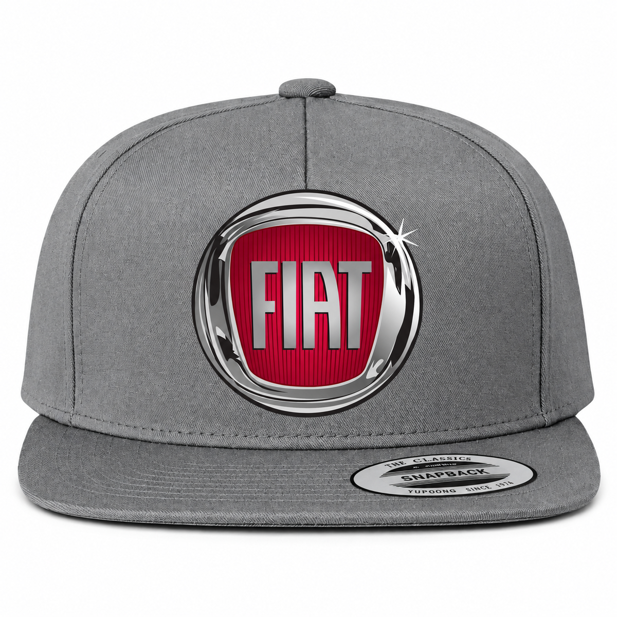 Fiat snapback Grey front centered heat transfer