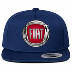 Fiat snapback Navy front centered heat transfer