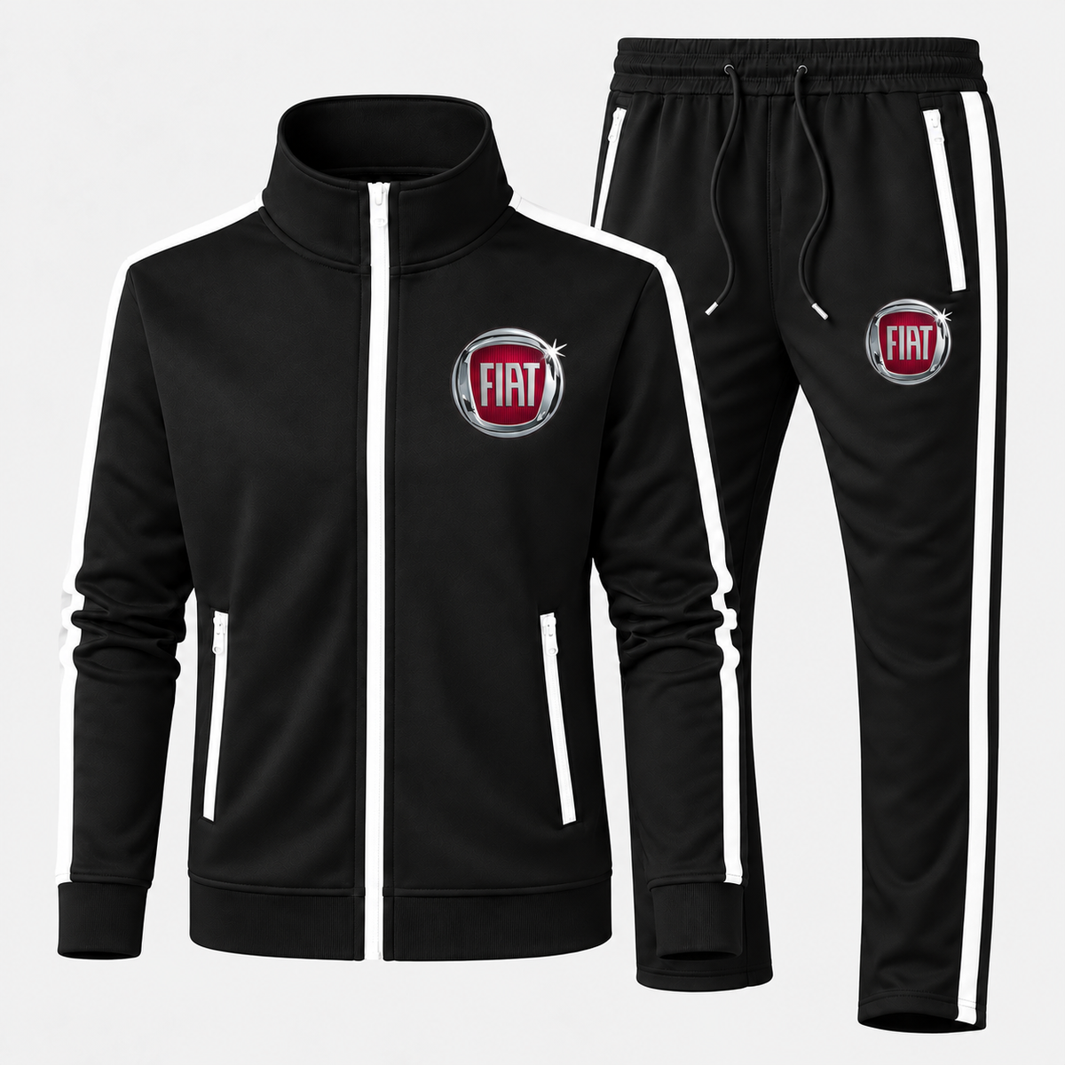 Fiat tracksuit Black front left thigh heat transfer