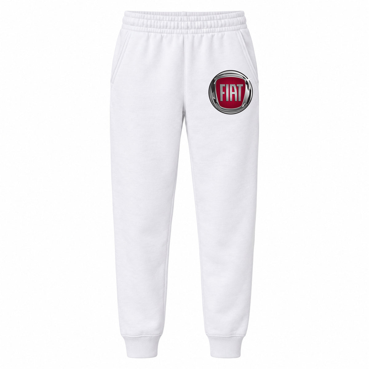 Fiat youth jogger sweatpants in White, Youth Large ages 10–12
