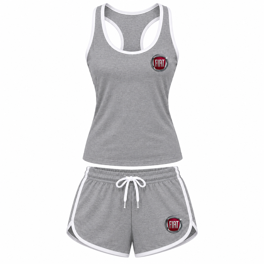 Women's Fiat tanktop and shorts set Grey front