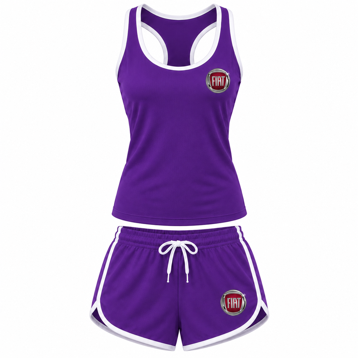 Women's Fiat tanktop and shorts set Purple front