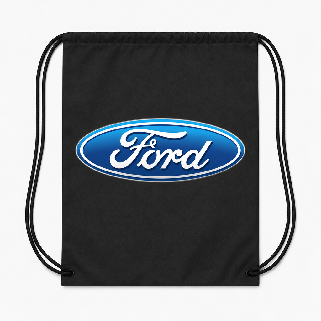 Ford Car Drawstring Bag - Black