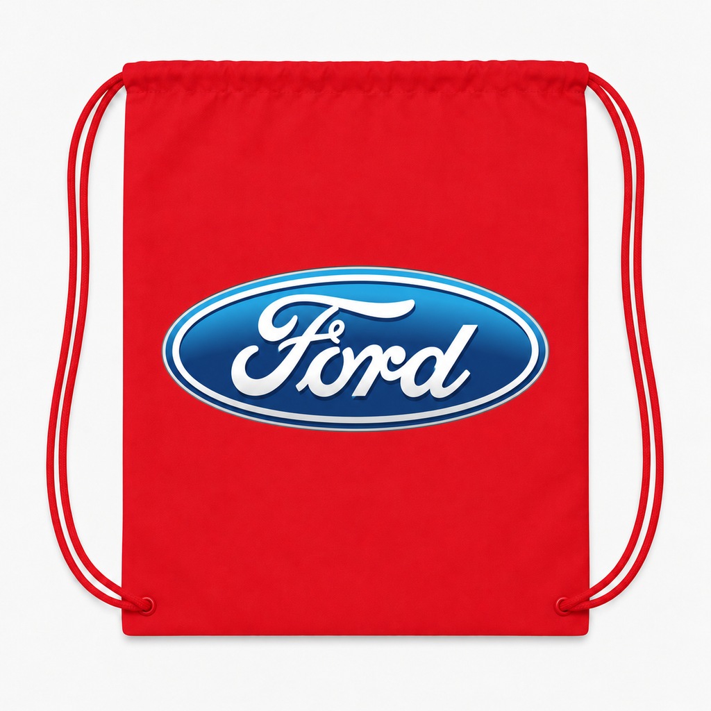 Ford Car Drawstring Bag - Red