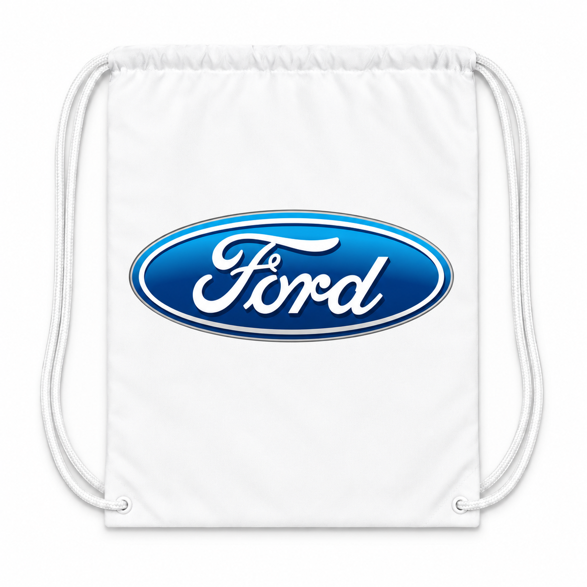Ford Car Drawstring Bag - White