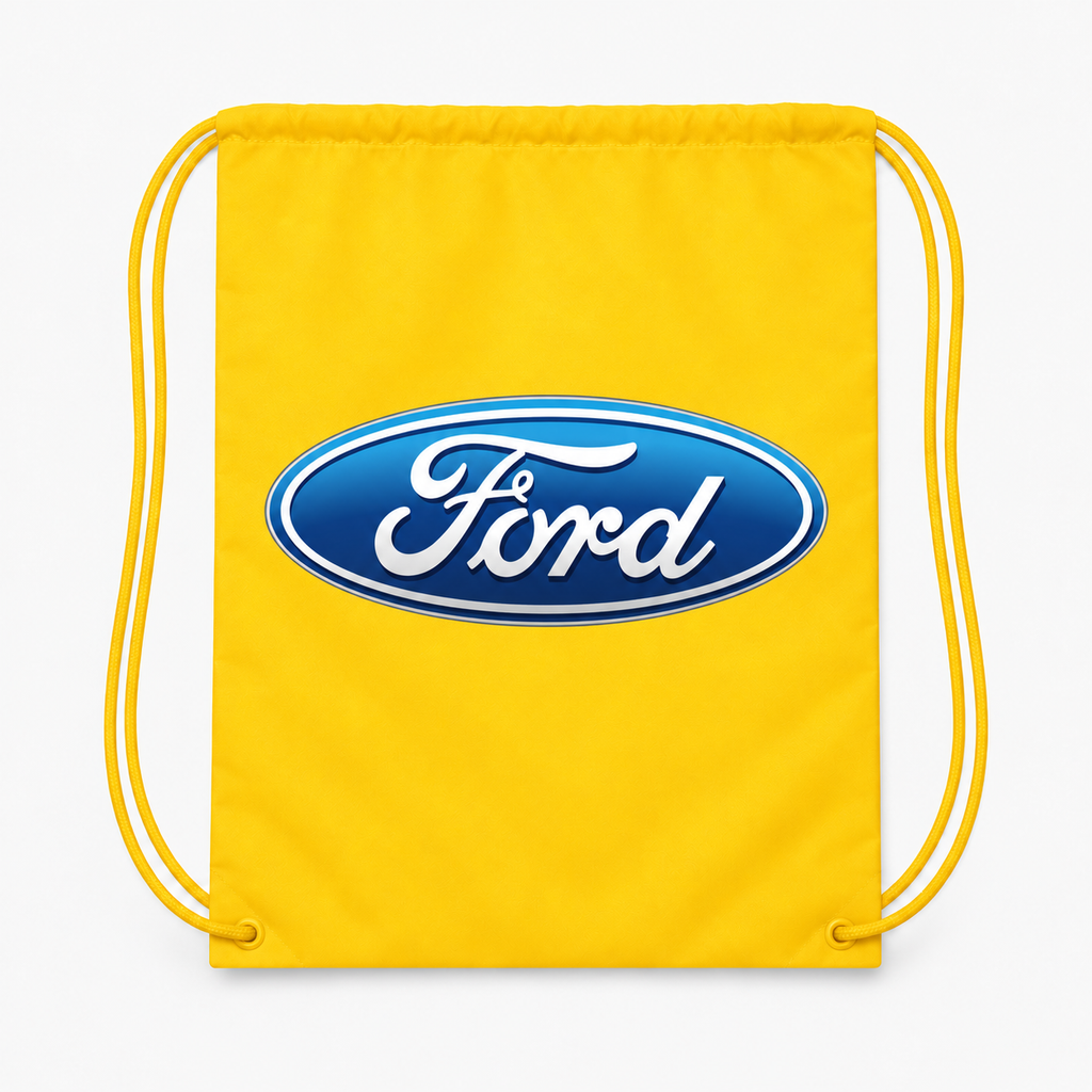 Ford Car Drawstring Bag - Yellow