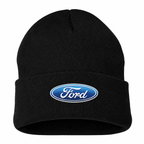 Men's Ford Beanie Hat — Black — clean front main