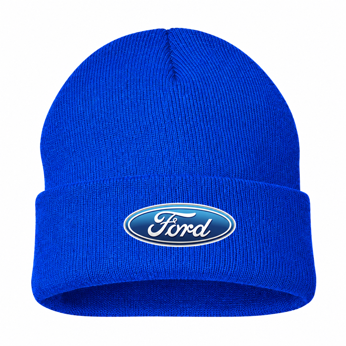 Men's Ford Beanie Hat — Blue — clean front main