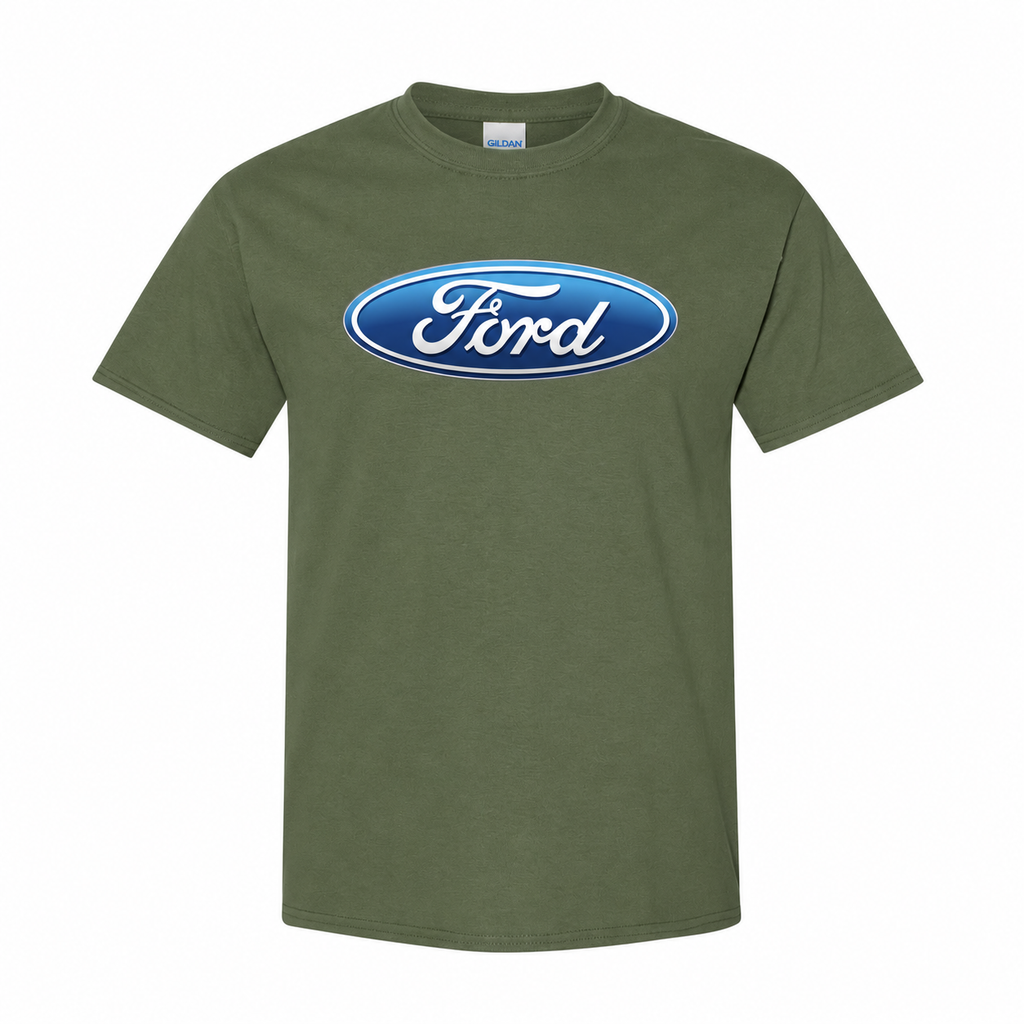 Men’s Ford Car Cotton T-Shirt - Army Green