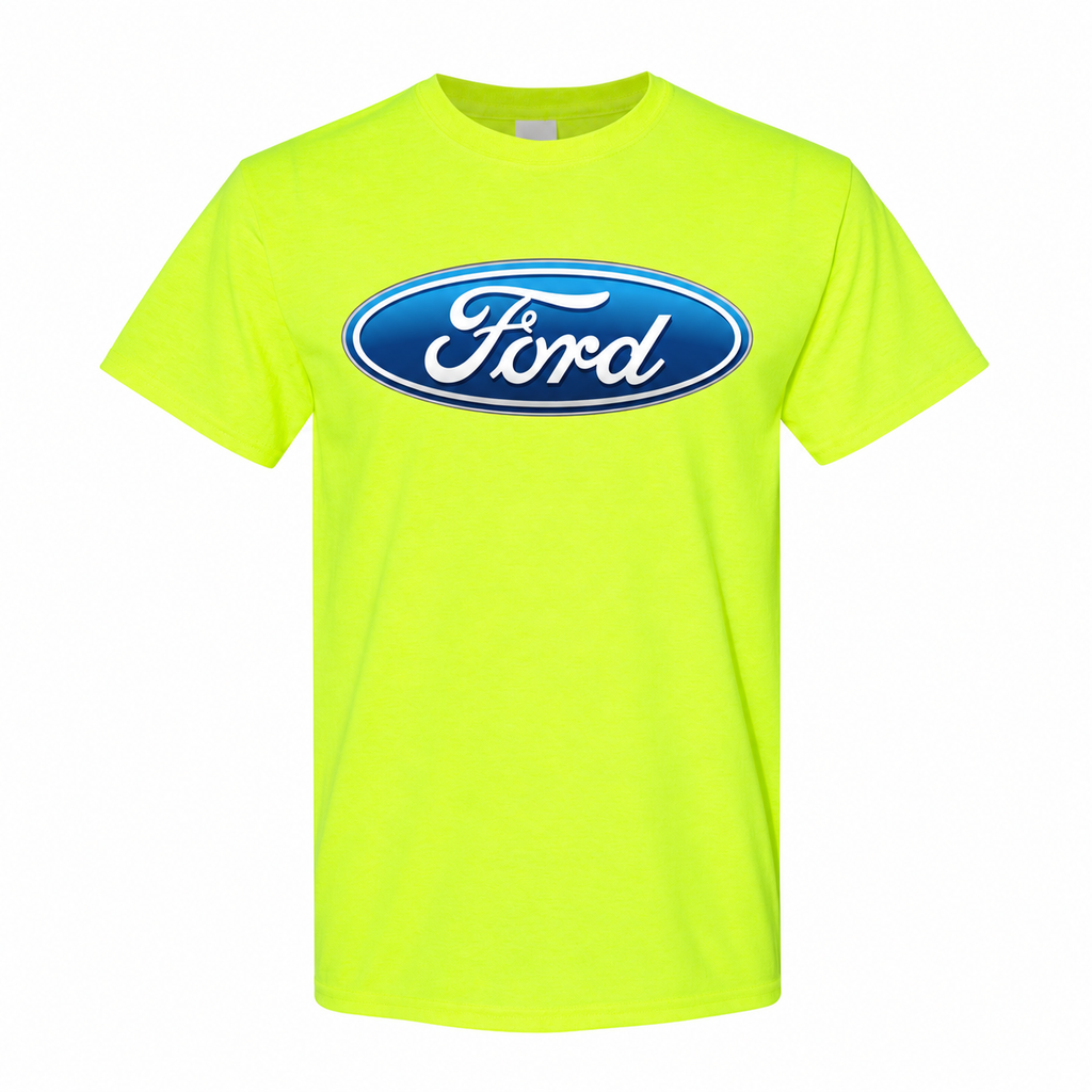 Men’s Ford Car Cotton T-Shirt - Safety Green