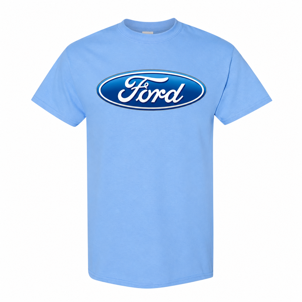 Men’s Ford Car Cotton T-Shirt - Sky Blue
