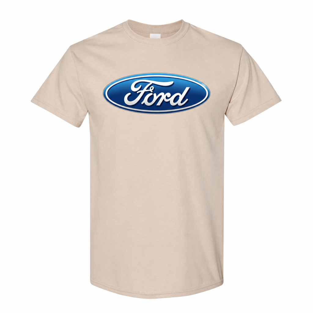 Men’s Ford Car Cotton T-Shirt - Tan