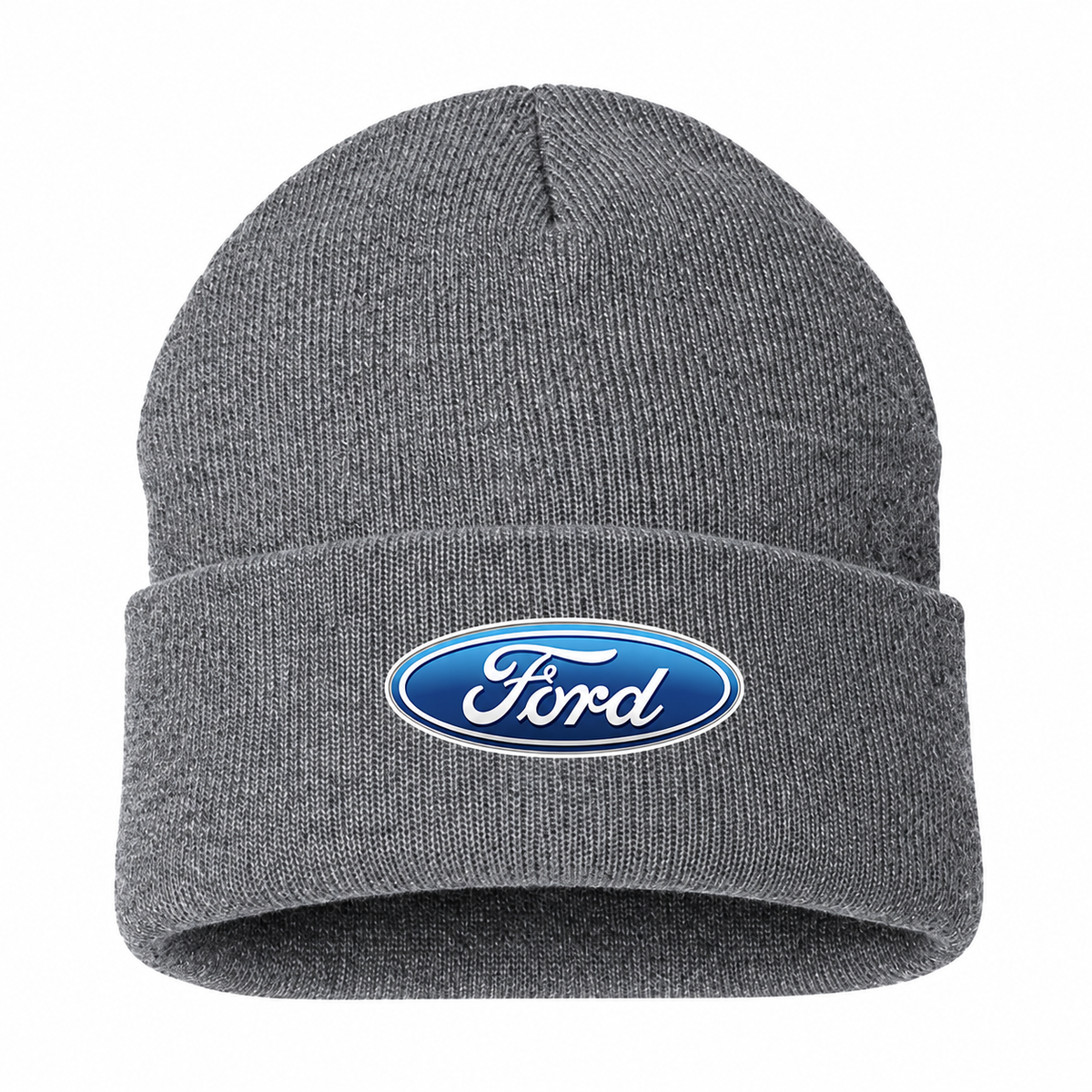 Men's Ford Beanie Hat — Gray — clean front main