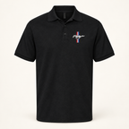 Men’s Ford Mustang New Car Dry Blend Polo | Color: Black | Image 2