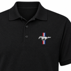 Men’s Ford Mustang New Car Dry Blend Polo | Color: Black | Image 4