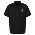 Men's Ford Mustang New Dry Blend Polo — Black — clean front main