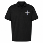 Men's Ford Mustang New Dry Blend Polo — Black — clean front main