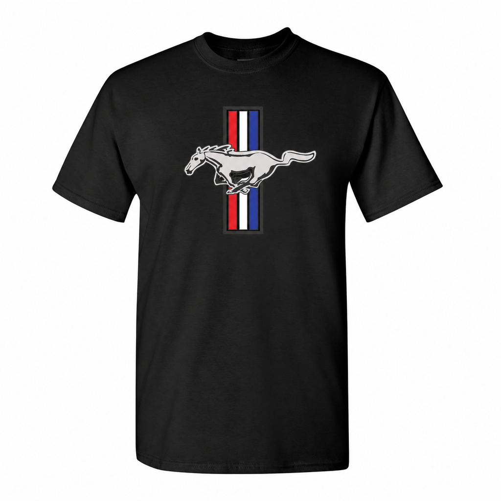 Ford Mustang New Black cotton t-shirt main front view