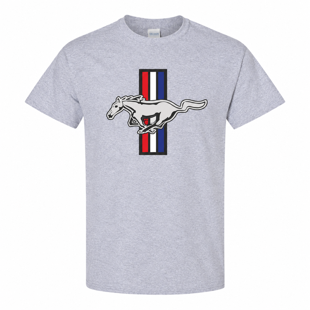 Ford Mustang New Gray cotton t-shirt main front view