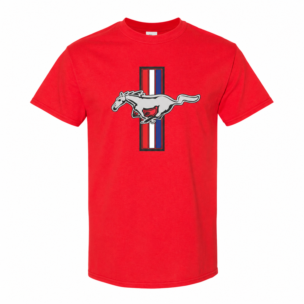 Ford Mustang New Red cotton t-shirt main front view