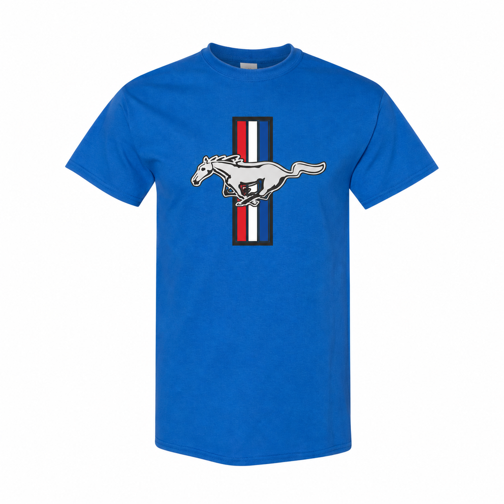 Ford Mustang New Royal Blue cotton t-shirt main front view