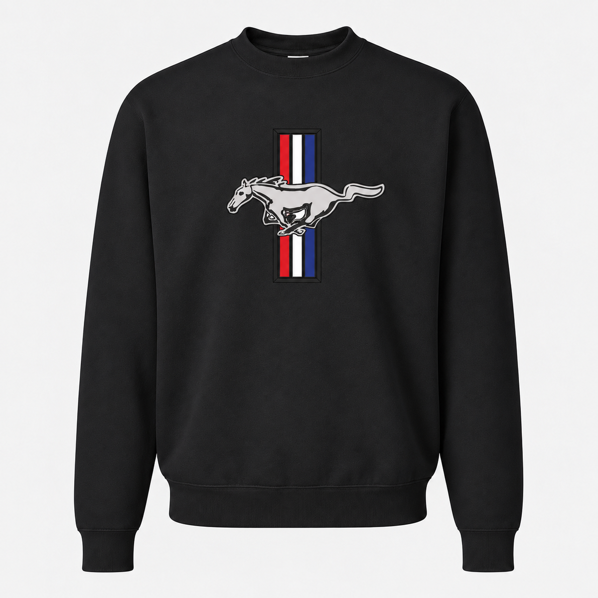 Ford Mustang New Black crewneck sweatshirt front