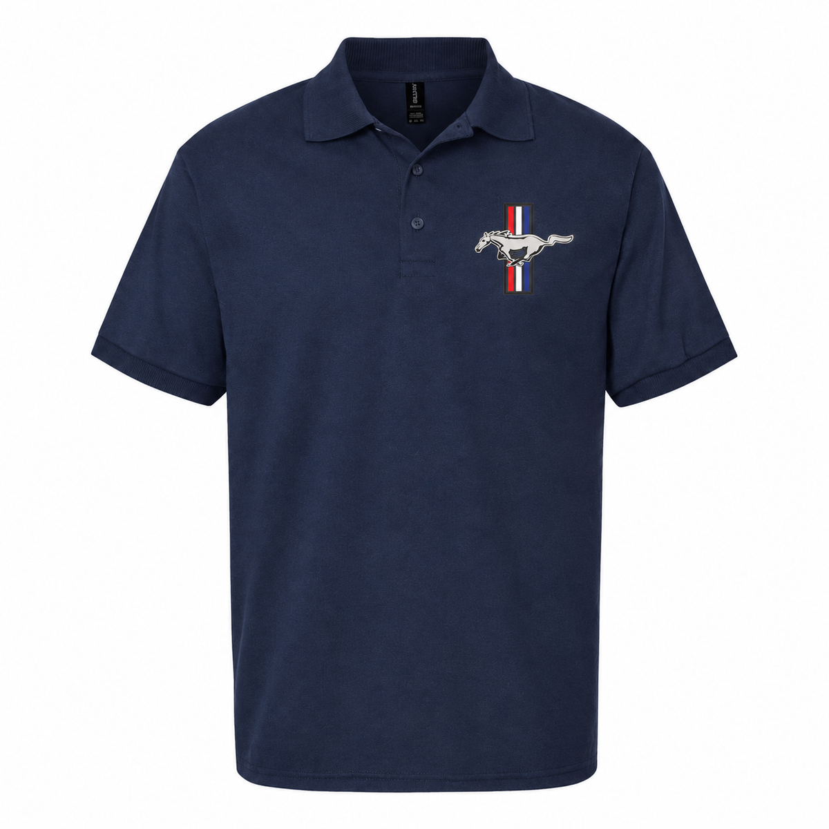 Men's Ford Mustang New Dry Blend Polo — Navy — clean front main
