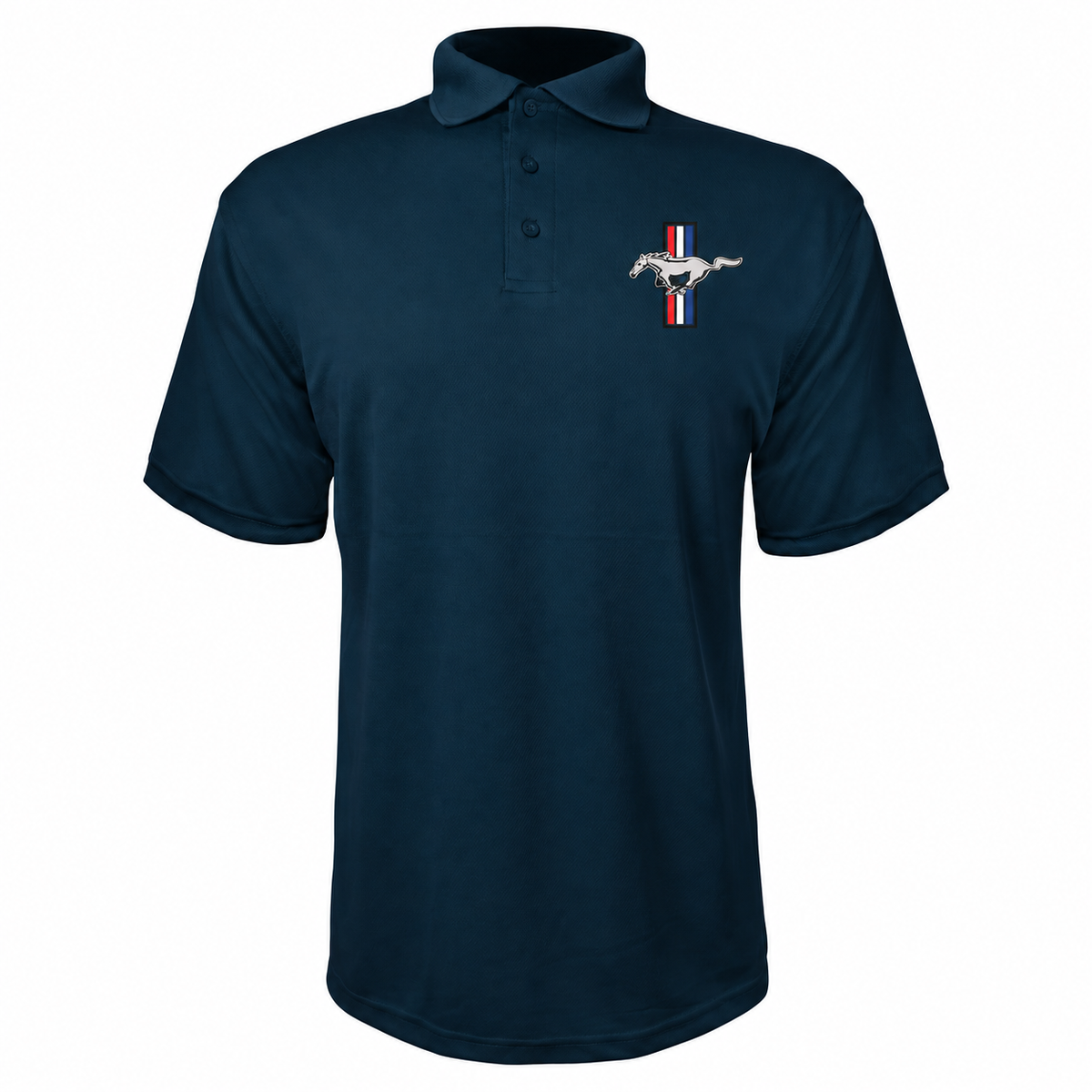 Ford Mustang New Navy polyester polo main front view