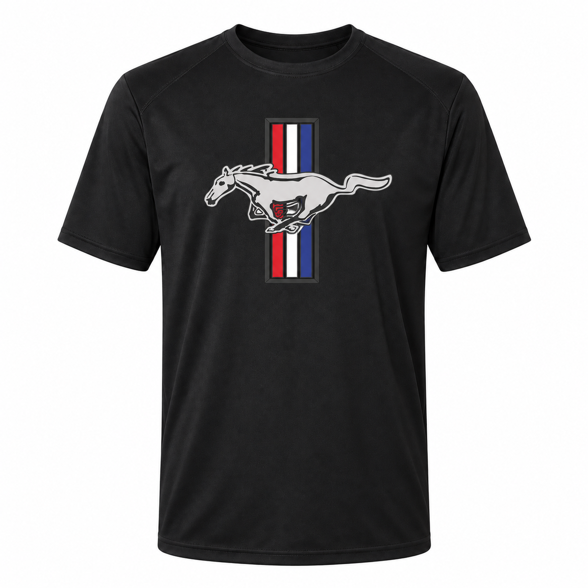 Ford Mustang New Black polyester t-shirt main front view