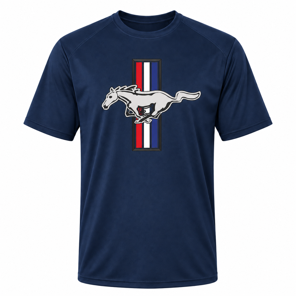 Ford Mustang New Navy polyester t-shirt main front view